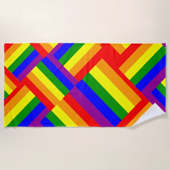 Rainbow Fun Beach Towel (Front)