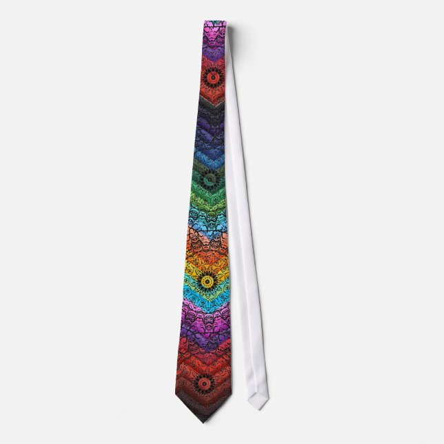 Rainbow Fun Wedding Groom Pattern Unique Original Tie (Front)