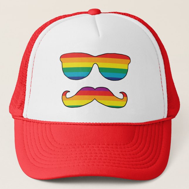 Rainbow Funny Face Trucker Hat (Front)