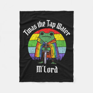 Rainbow Funny Frog Knight Twas The Tap Water Mlord Fleece Blanket