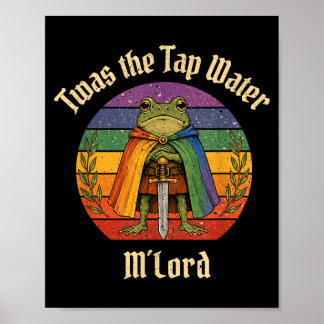 Rainbow Funny Frog Knight Twas The Tap Water Mlord Poster