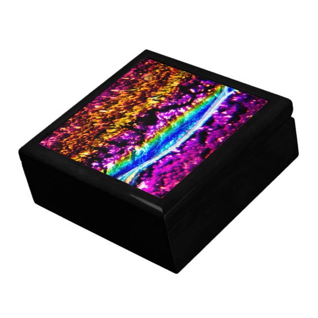 Rainbow fused glass keepsake box (Side)