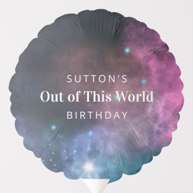 Rainbow Galaxy Birthday Balloon (Front)