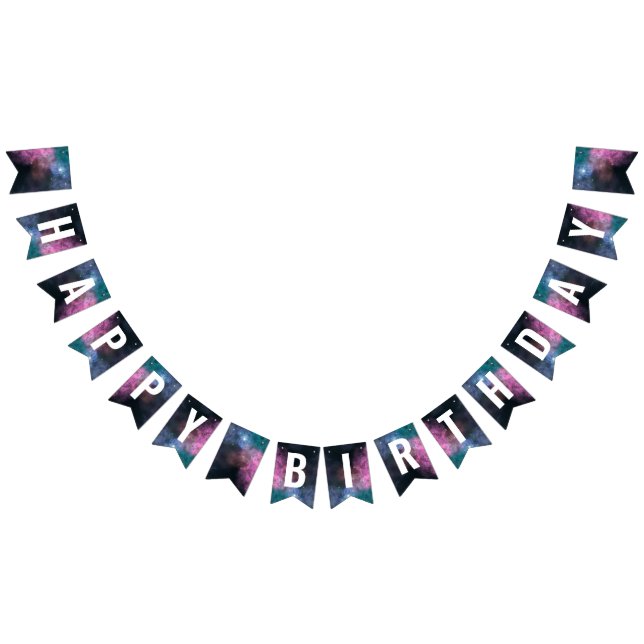 Rainbow Galaxy Birthday Bunting Flags (All)