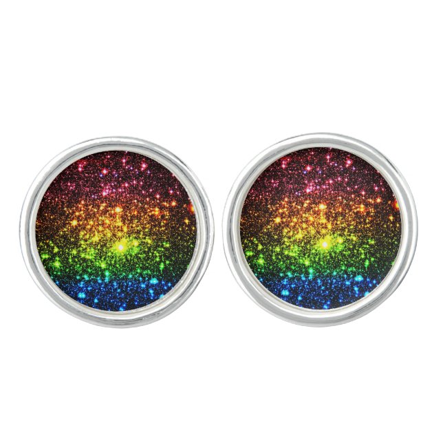 Rainbow Galaxy Cuff Links (Front)