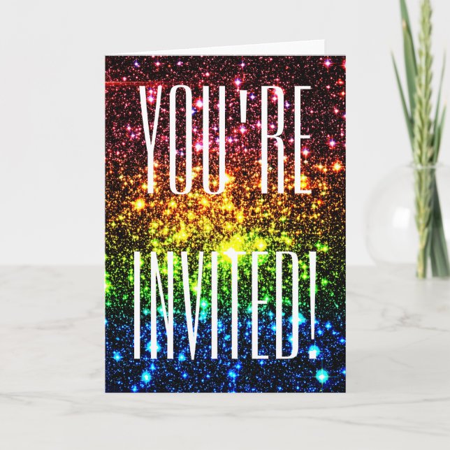 Rainbow Galaxy Invitation (Front)