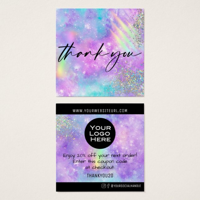 Rainbow Galaxy Thank You Customer Discount Insert (Front & Back)
