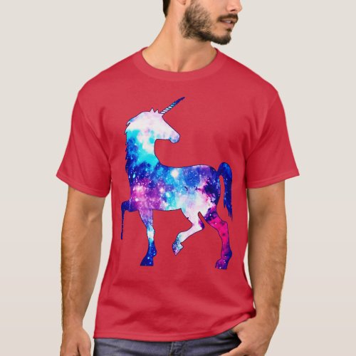 Rainbow Galaxy Unicorn Cool  T_Shirt
