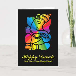 Rainbow Ganesha Card