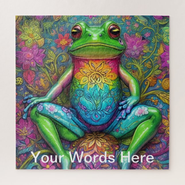 Rainbow Garden Neon Psychedelic Nature   Jigsaw Puzzle (Vertical)