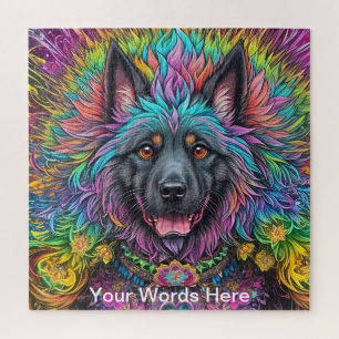 Rainbow Garden Neon Psychedelic Wildlife Nature Jigsaw Puzzle