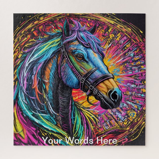 Rainbow Garden Neon Psychedelic Wildlife Nature  Jigsaw Puzzle (Vertical)