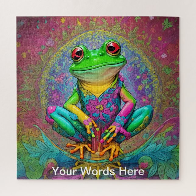 Rainbow Garden Neon Psychedelic Wildlife Nature  Jigsaw Puzzle (Vertical)