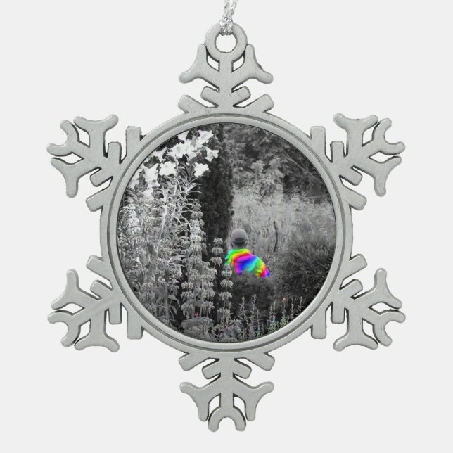 Rainbow Garden Visitor Snowflake Ornament (Front)