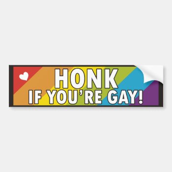 Rainbow Gay Bumper Sticker by WildeWear at Zazzle