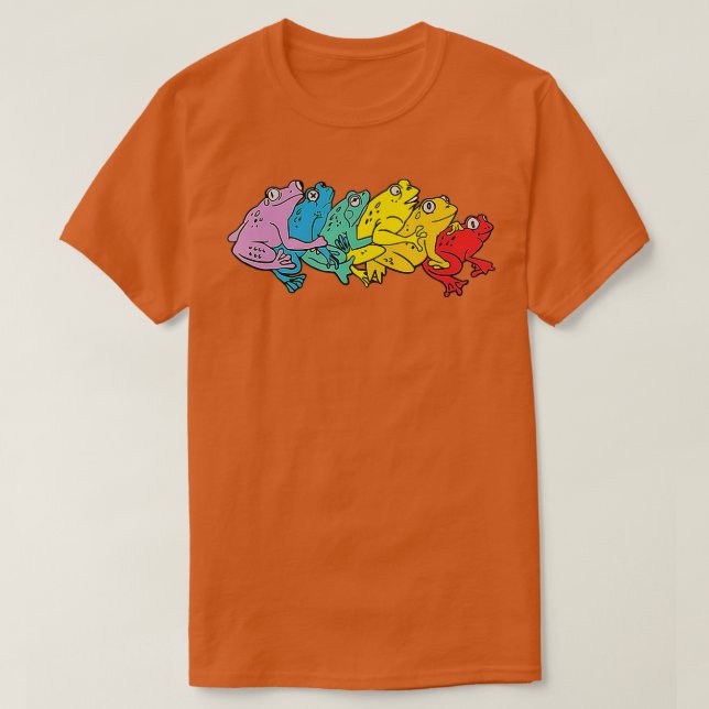 Rainbow Gay Frog Cute LGBTQ  T-Shirt (Design Front)