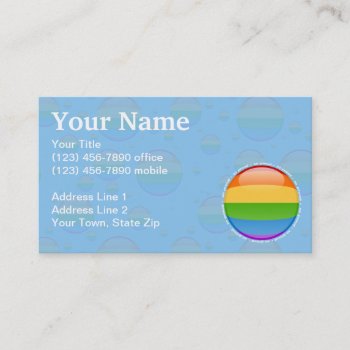 Rainbow Gay Lesbian Pride Bubble Flag Business Card by representshop at Zazzle
