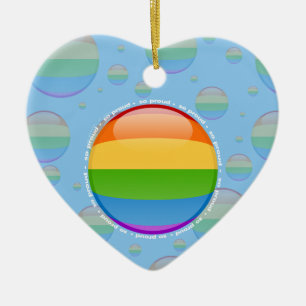 Rainbow Gay Lesbian Pride Bubble Flag Ceramic Ornament
