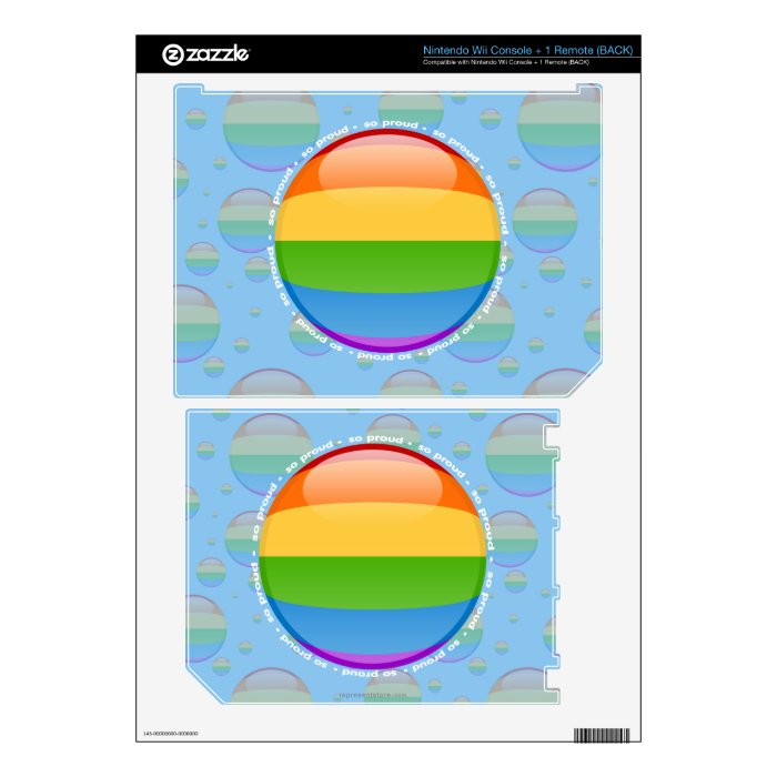 Rainbow Gay Lesbian Pride Bubble Flag Skins For Wii