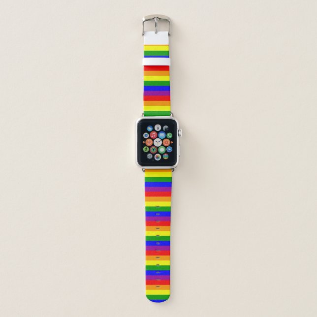 Rainbow Gay Lesbian Pride Flag Apple Watch Band (Front)
