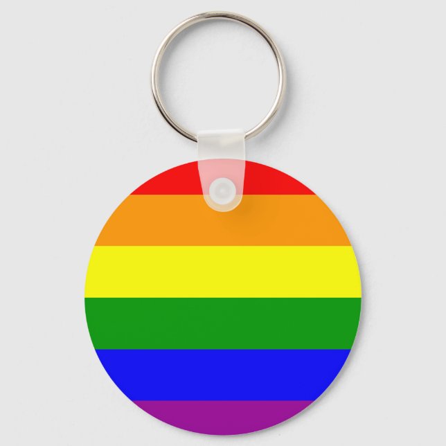 Rainbow Gay Lesbian Pride Keychain (Front)