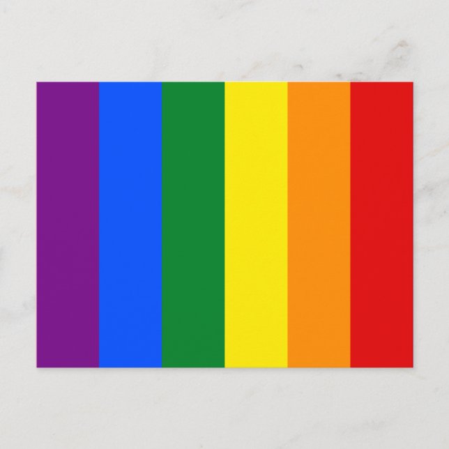 Rainbow Gay Lesbian Trans Queer LGBTQ Pride Flag Postcard (Front)