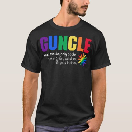 Rainbow Gay Lgbt Pride Uncle Definition Gift Guncl T_Shirt