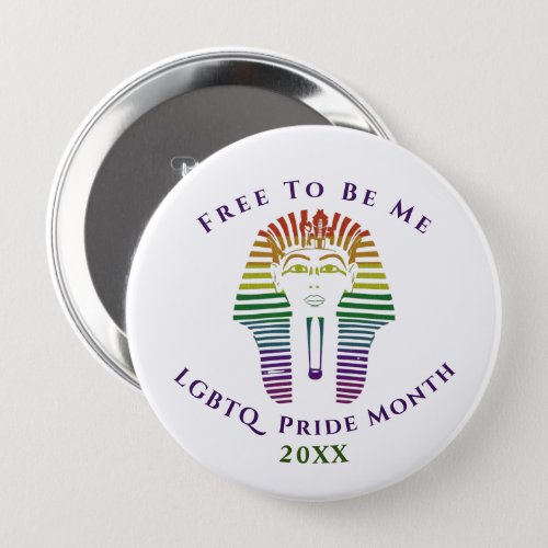 Rainbow Gay LGBTQ Pride Month Free To Be Me Button