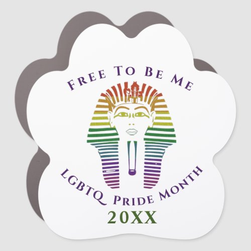 Rainbow Gay LGBTQ Pride Month Free To Be Me Car Magnet