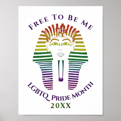 Rainbow Gay LGBTQ  Pride Month Free To Be Me Poster