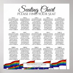 Rainbow Gay Pride 15 Table Wedding Seating Chart