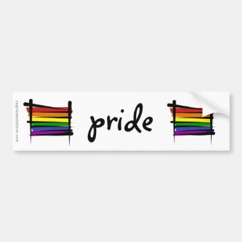 Rainbow Gay Pride Brush Flag Bumper Sticker by representshop at Zazzle