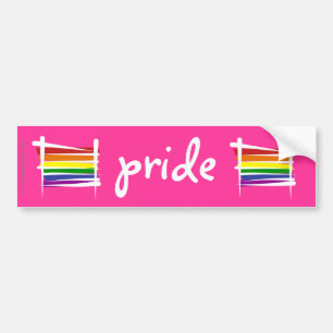 Rainbow Gay Pride Brush Flag Bumper Sticker