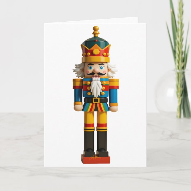 Rainbow Gay Pride Christmas Nutcracker Toy Card (Front)