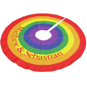 Rainbow Gay Pride Colorful Personalized Brushed Polyester Tree Skirt