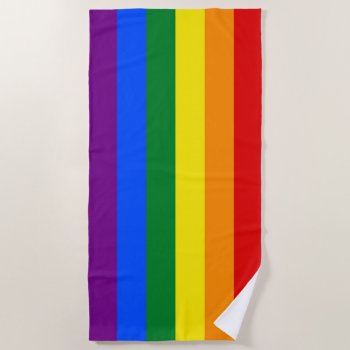 Rainbow Gay Pride Flag Beach Towel by YLGraphics at Zazzle