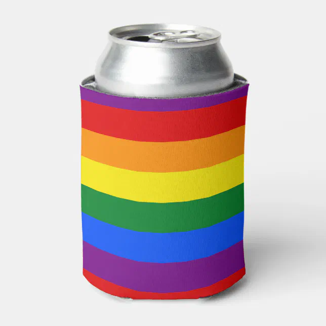 Rainbow Gay Pride Flag Can Cooler | Zazzle
