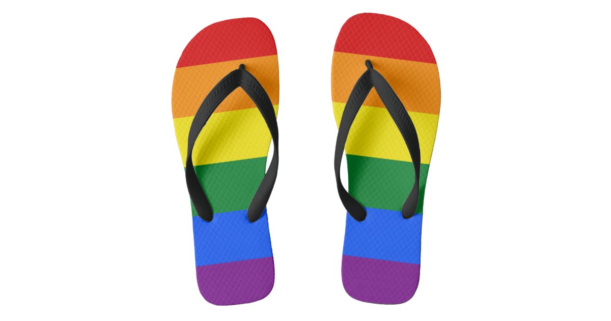 Resonate miles forfremmelse Rainbow Gay Pride Flag Flip Flops | Zazzle