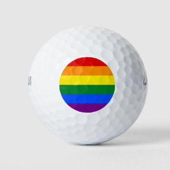 Rainbow Gay Pride Flag Golf Balls by YLGraphics at Zazzle