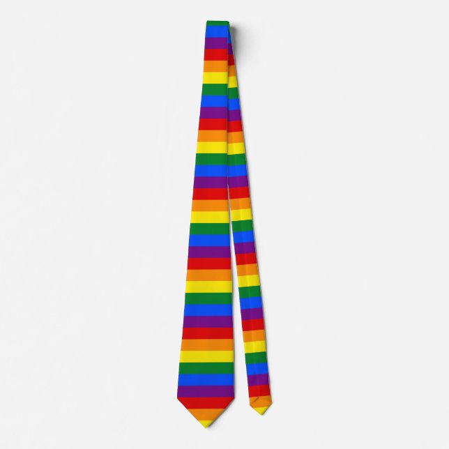 Rainbow Gay Pride Flag Neck Tie (Front)