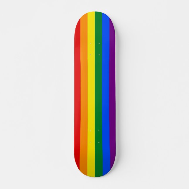 Rainbow Gay Pride Flag Skateboard Deck (Front)