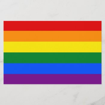 Rainbow Gay Pride Flag Stationery by YLGraphics at Zazzle