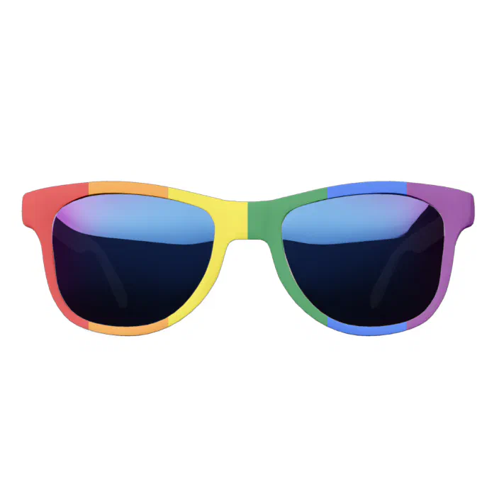 Gay Pride Rainbow Glasses with Dark Lens Sunglasses Rainbow LGBT Festival