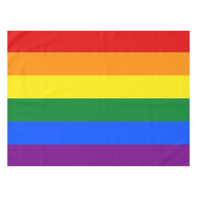 Rainbow Gay Pride Flag Tablecloth (Front (Horizontal))