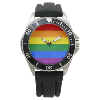 Rainbow Gay Pride Flag Watch by YLGraphics at Zazzle