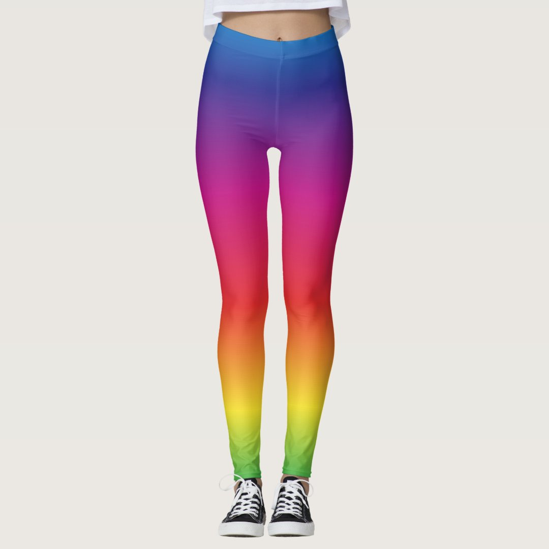 Rainbow Gay Pride Gradient Leggings | Zazzle