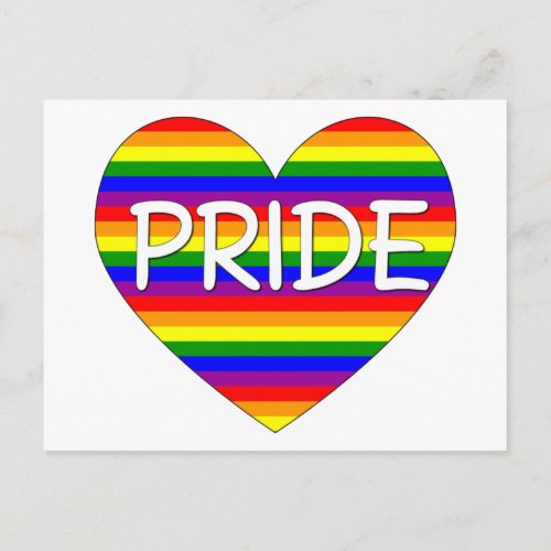 Rainbow Gay Pride Heart Gifts and Tees Postcard