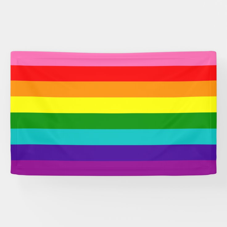 Rainbow Gay Pride Lgbt Original 8 Stripes Flag Banner Zazzle