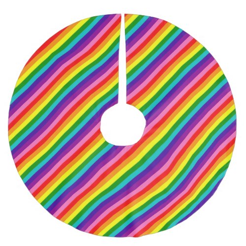 Rainbow Gay Pride LGBT Original 8 Stripes Flag Brushed Polyester Tree Skirt