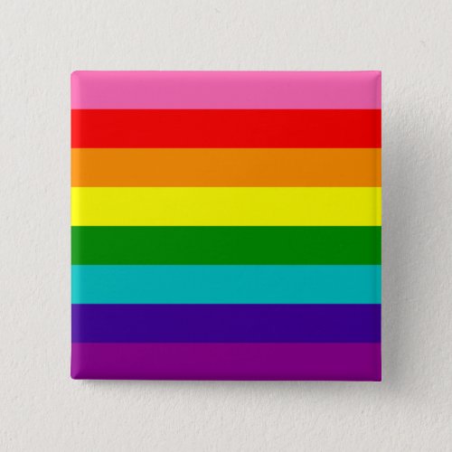 Rainbow Gay Pride LGBT Original 8 Stripes Flag Button